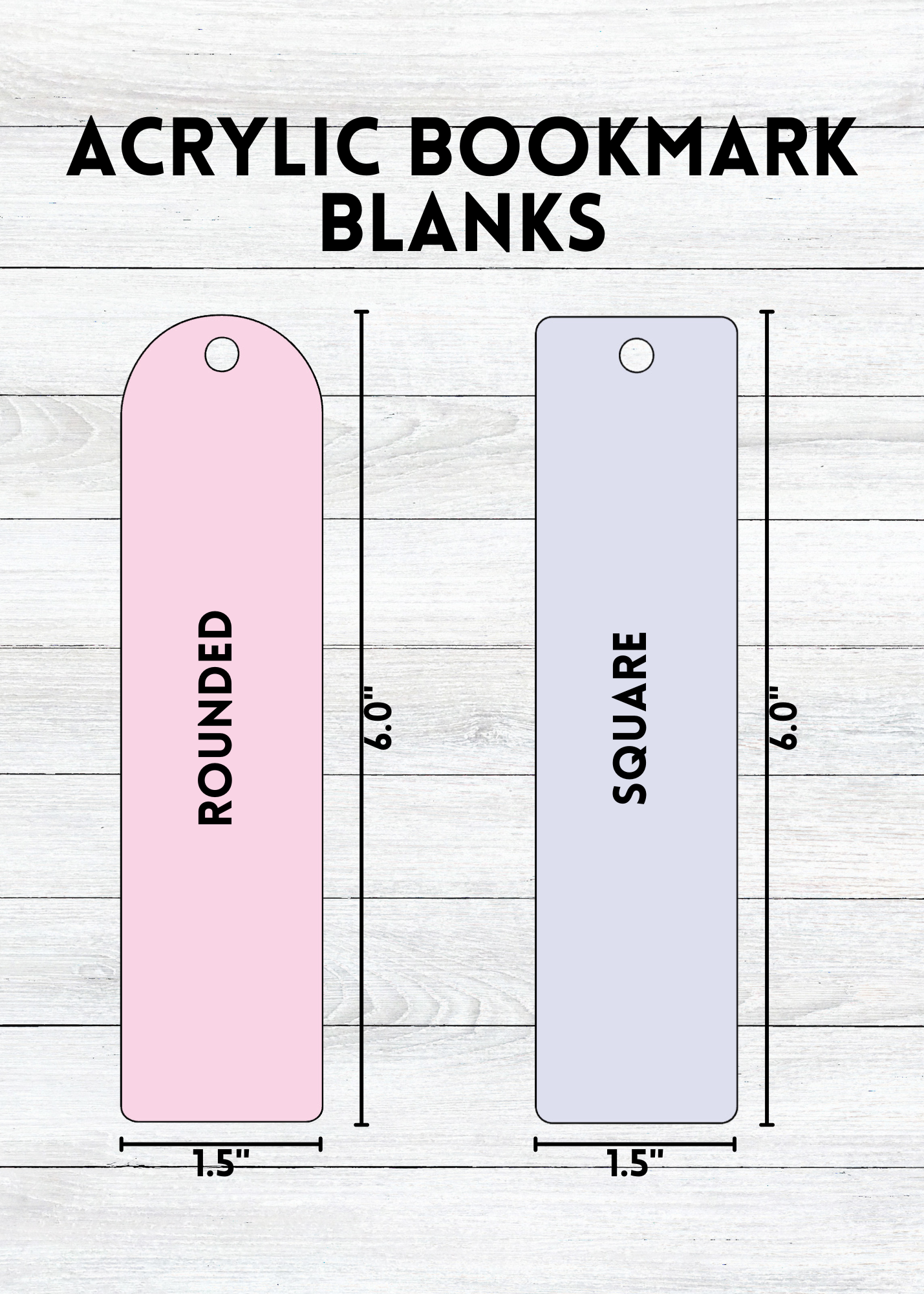 1/8” Acrylic Bookmark Blanks