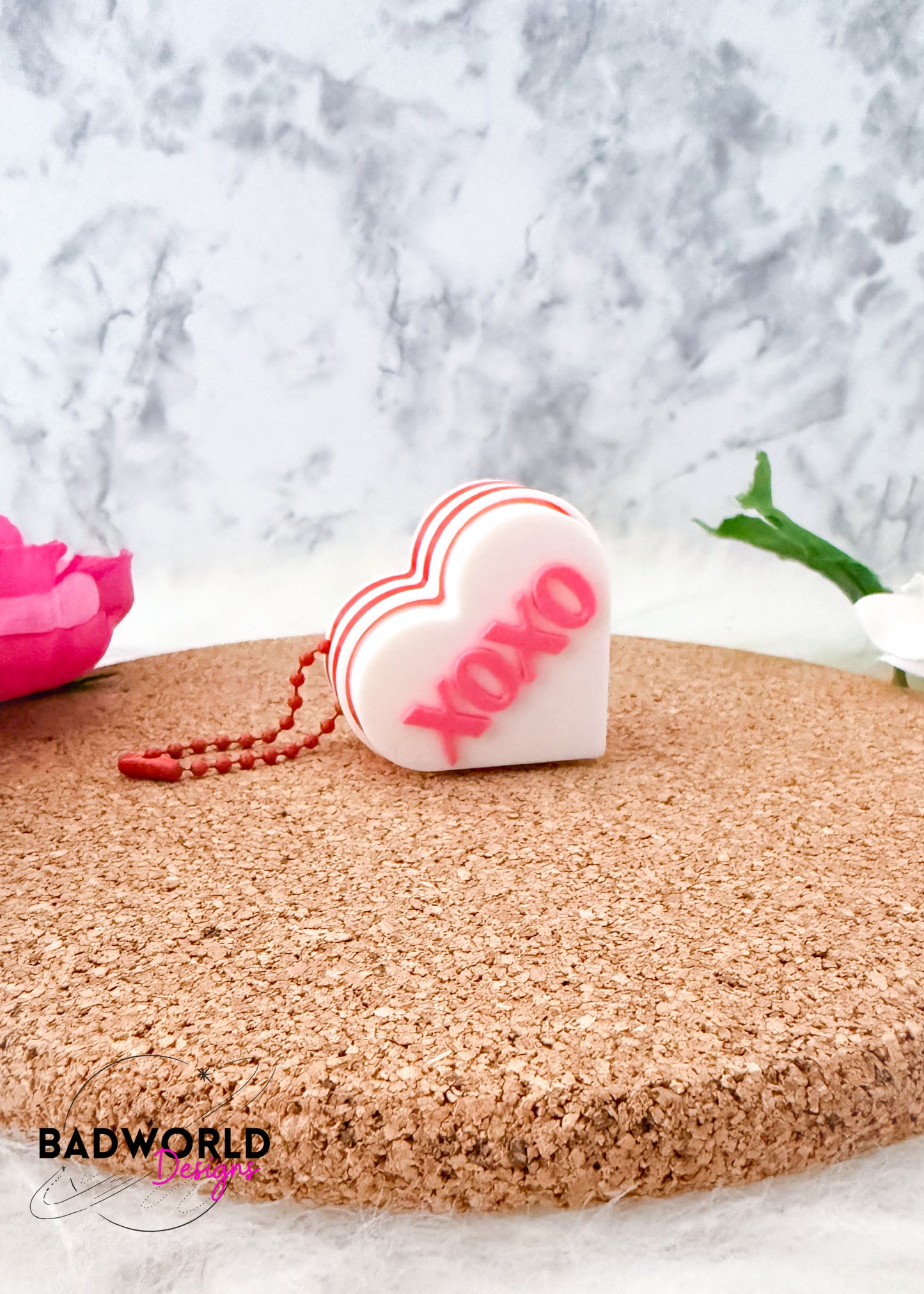 Candy Hearts Fidget Clicker Keychain