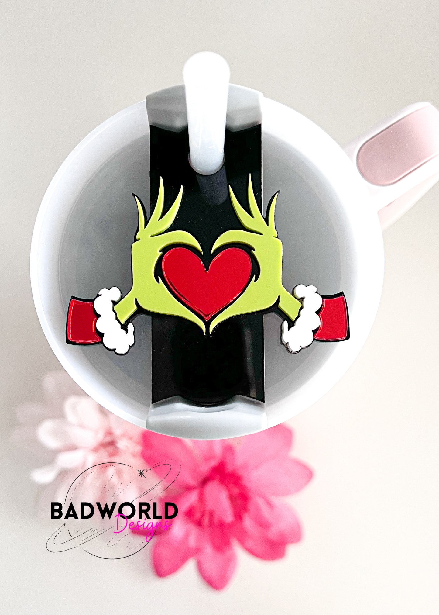 Grinchy Heart Tumbler Tag