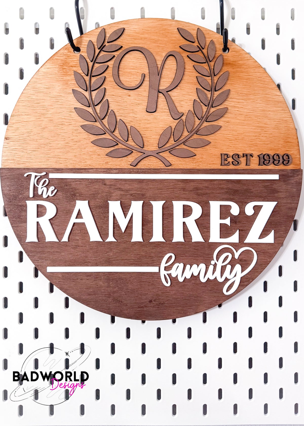 Association Est. Sign Family EST Monogram Sign – BADWorld Designs