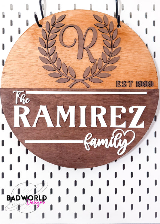 Family EST Monogram Sign