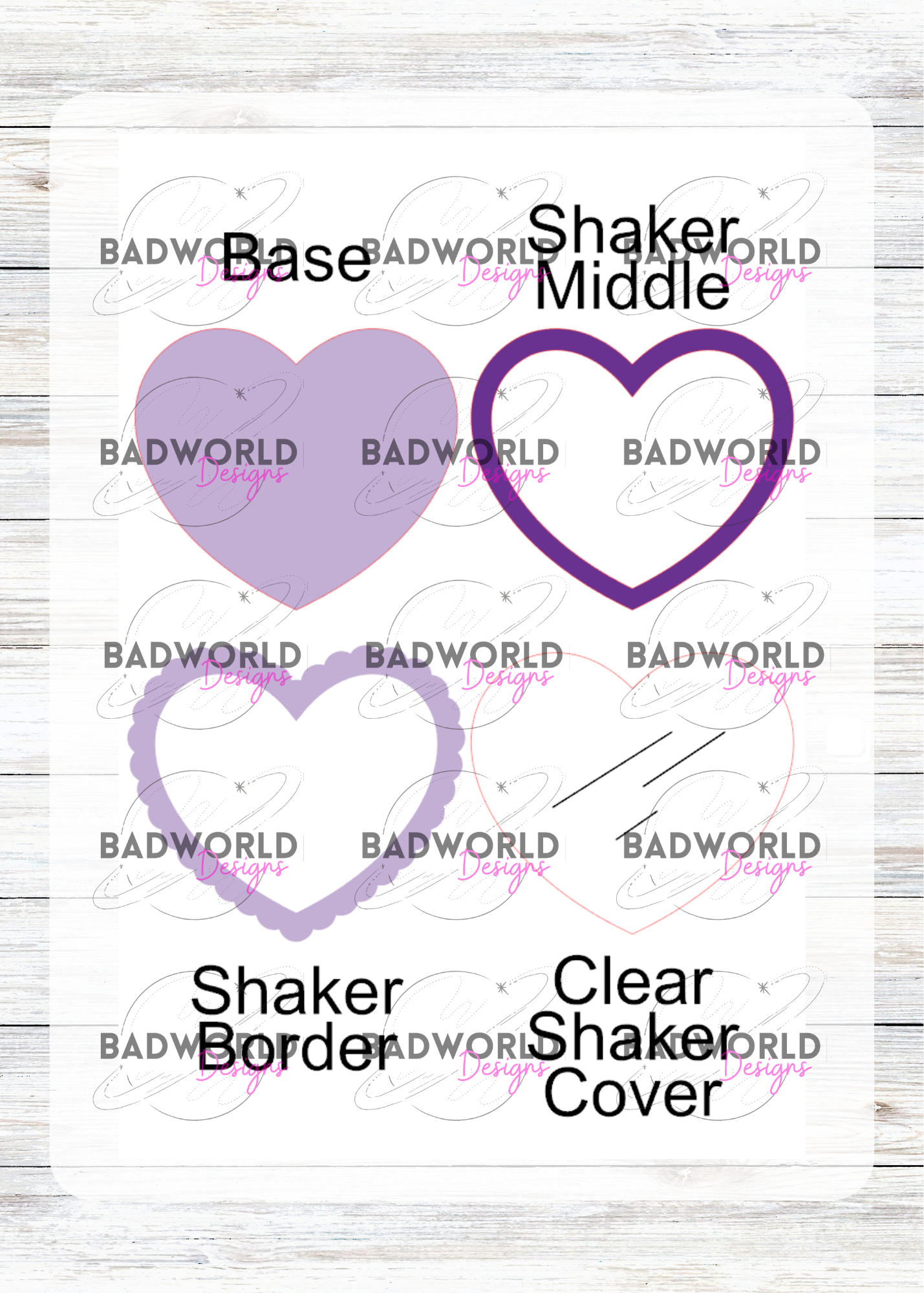 Scalloped Heart Shaker Badge Reel - DIGITAL FILE