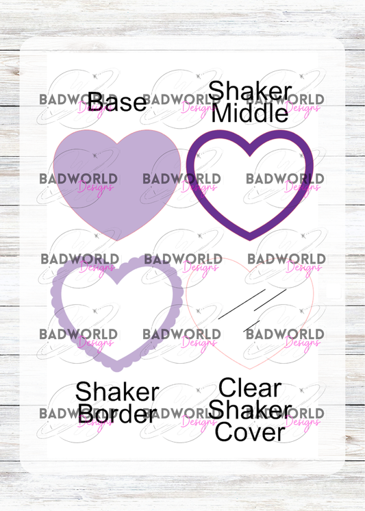 Scalloped Heart Shaker Badge Reel - DIGITAL FILE