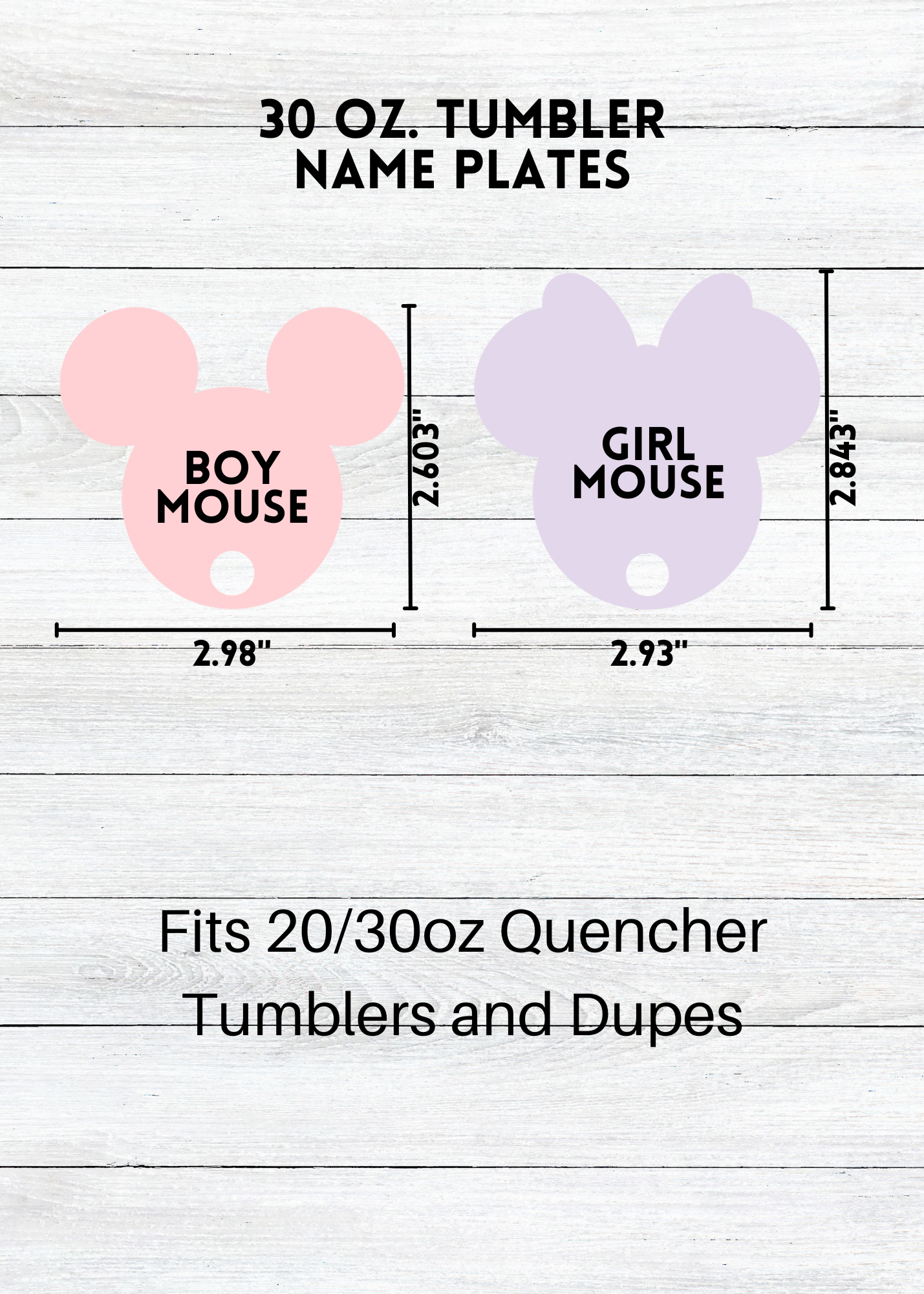 Mouse Glitter Quencher Sublimation Topper