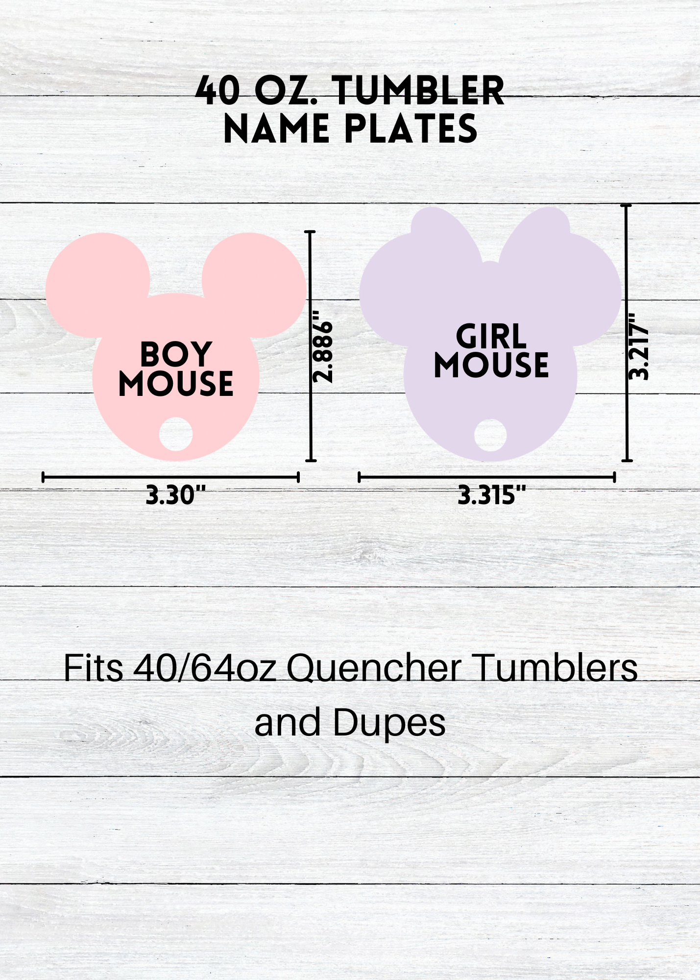 Mouse Glitter Quencher Sublimation Topper