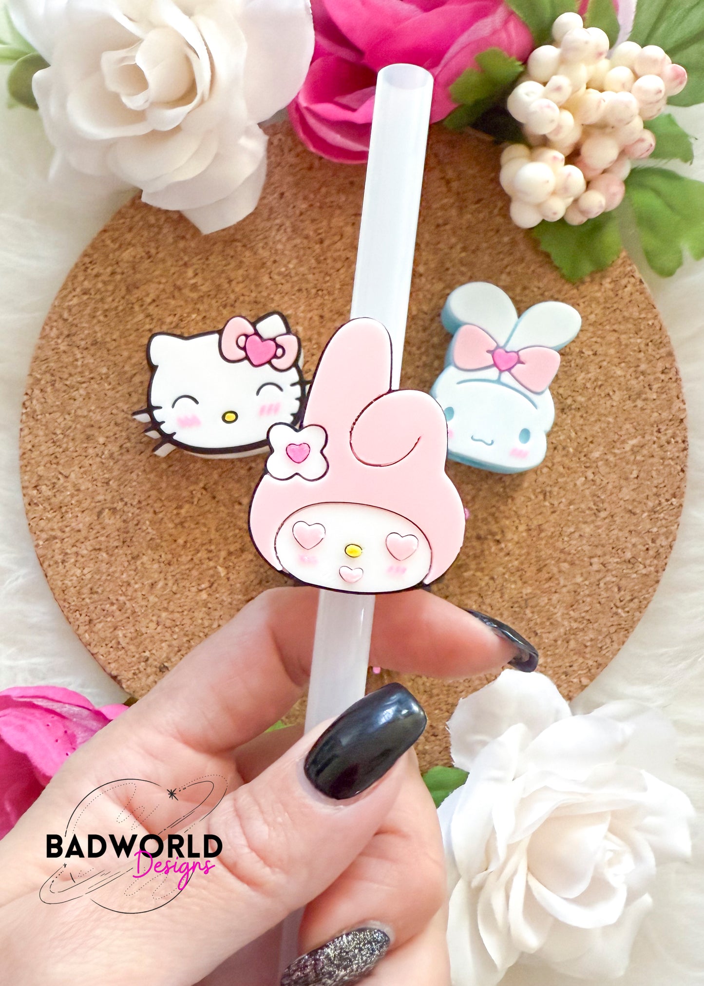 Kawaii Valentine's Day Straw Toppers