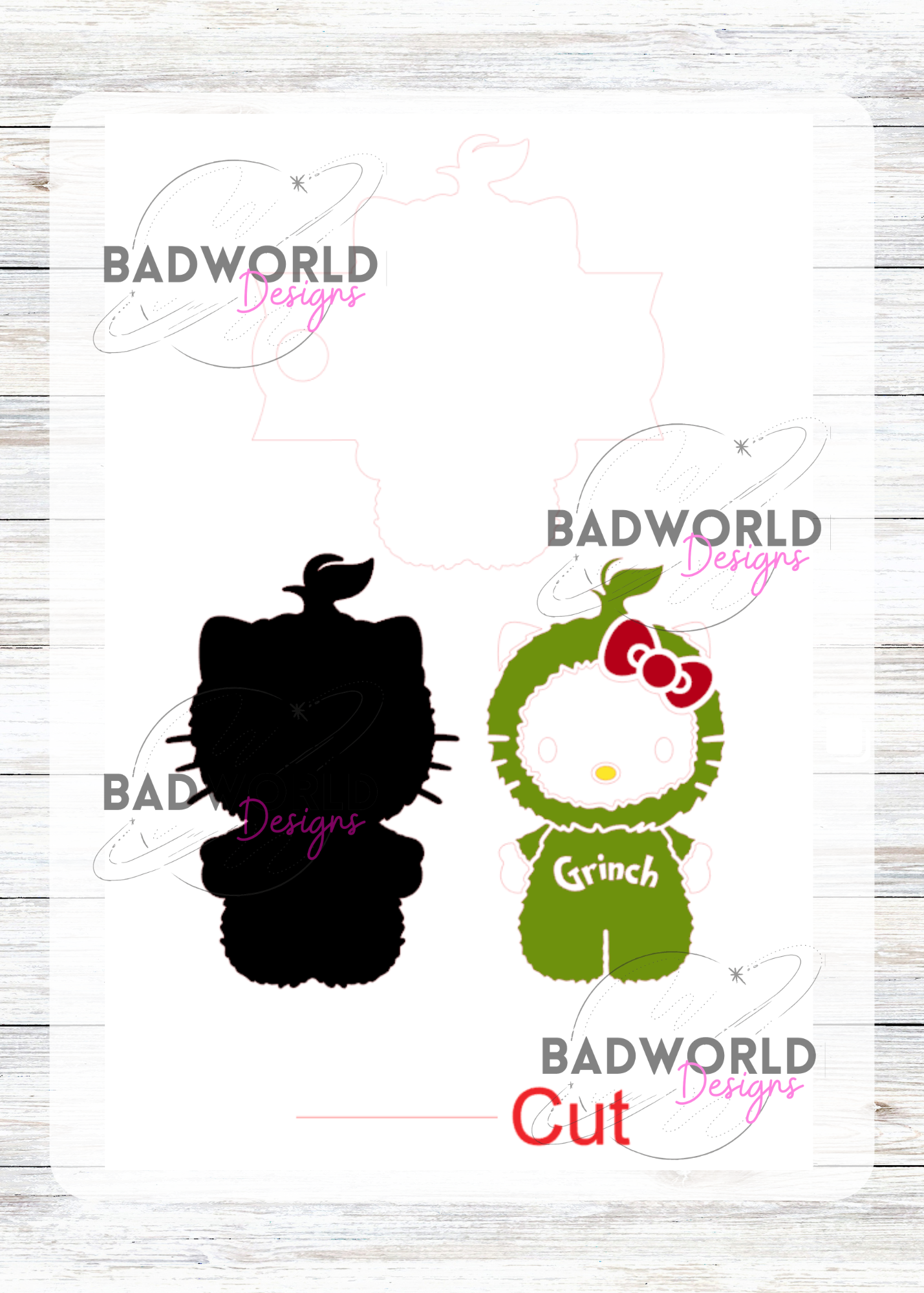 Kitty Grinch Tumbler Topper Digital File