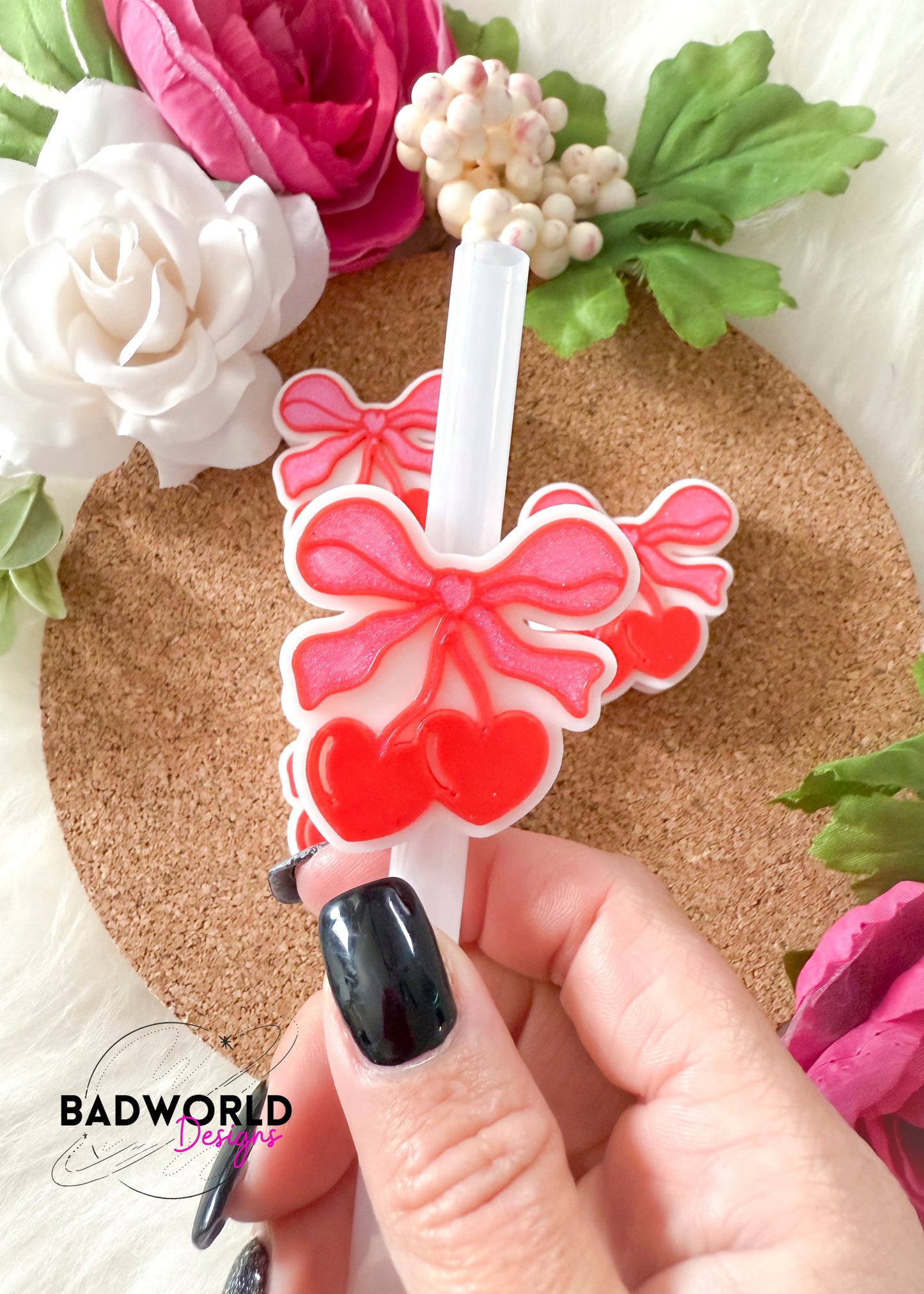 Love Cherries Straw Topper