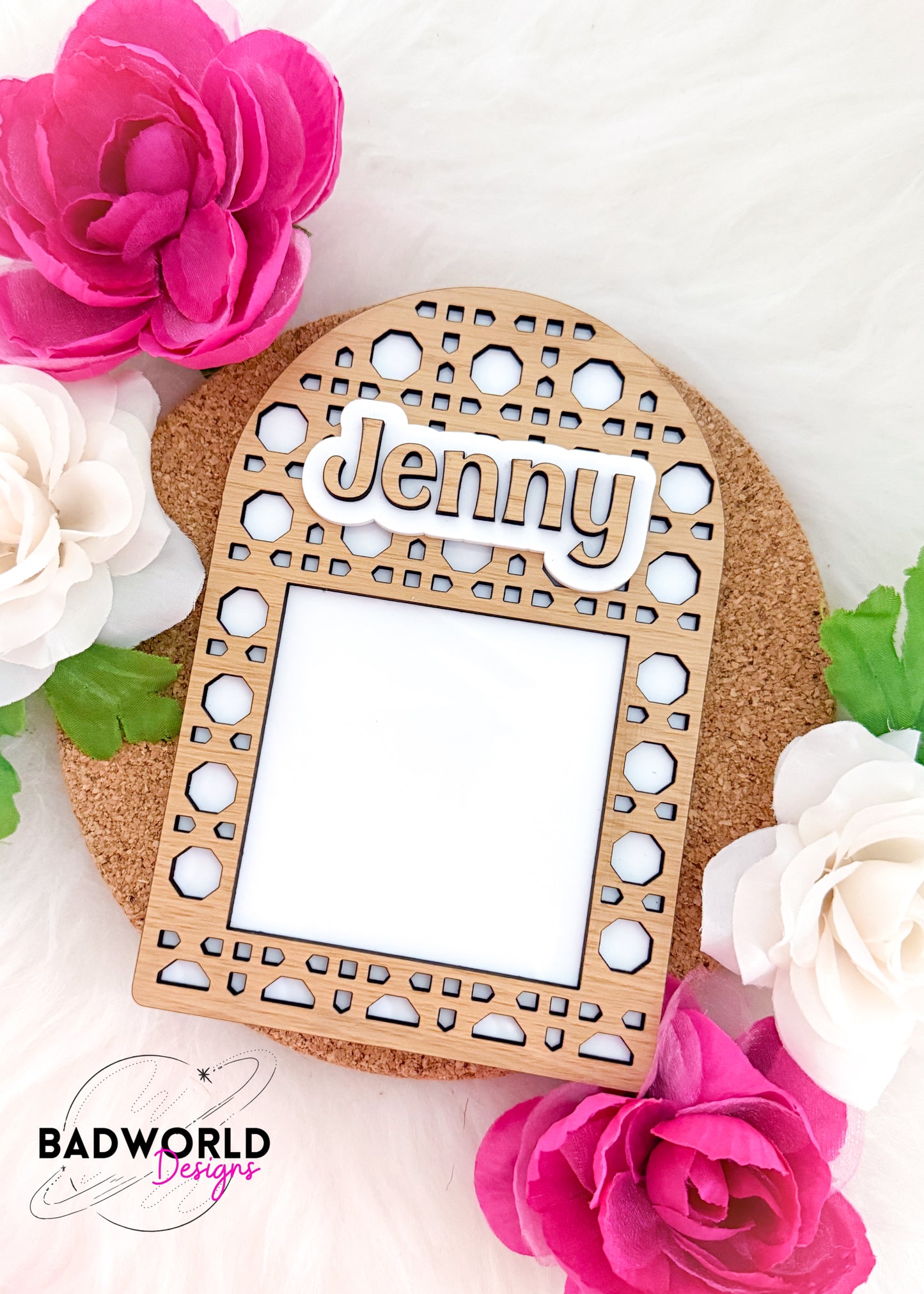 Customizable Rattan Sticky Note Holder