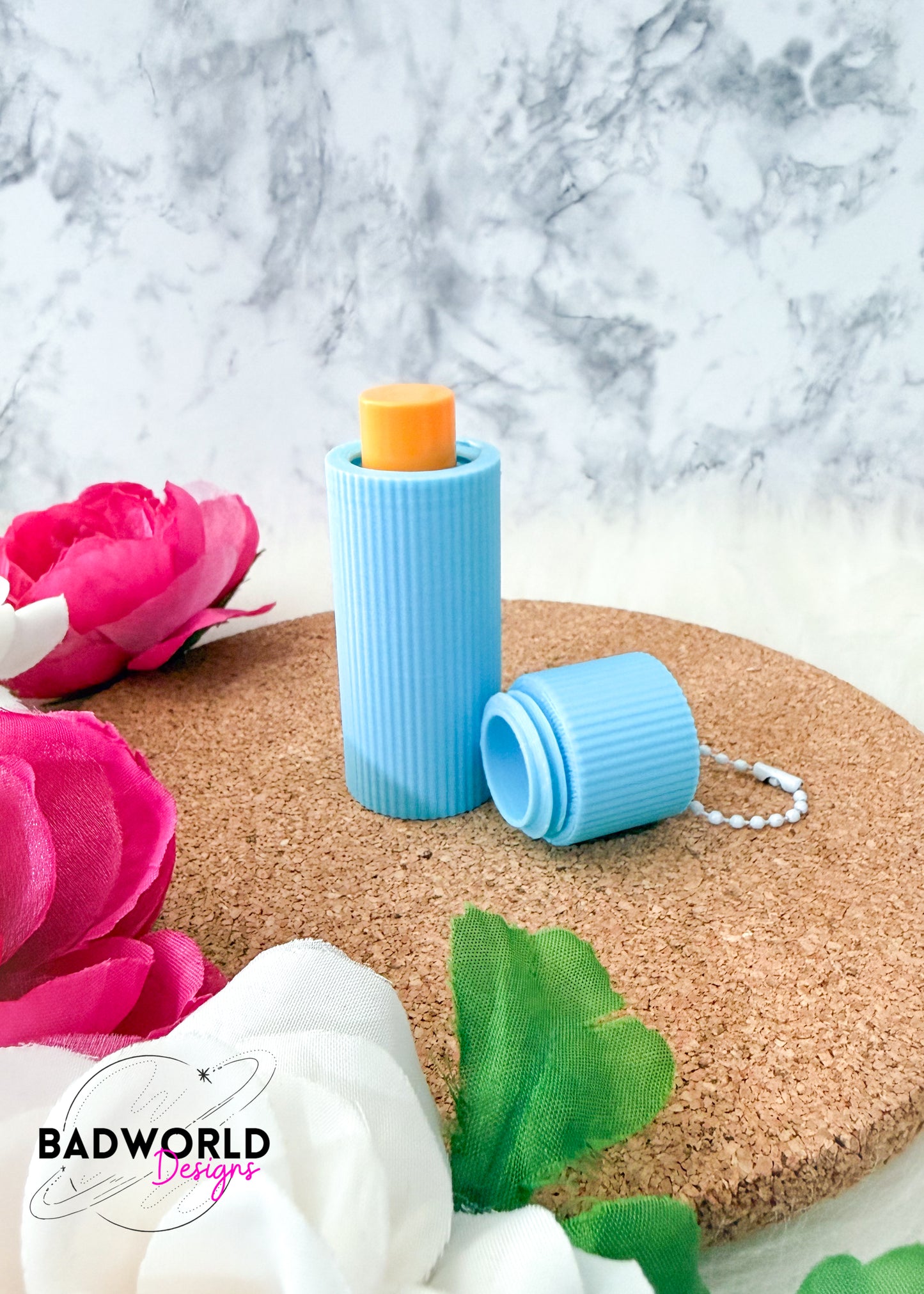 Ribbed Chapstick Holder Keychain - DIGITAL FILE