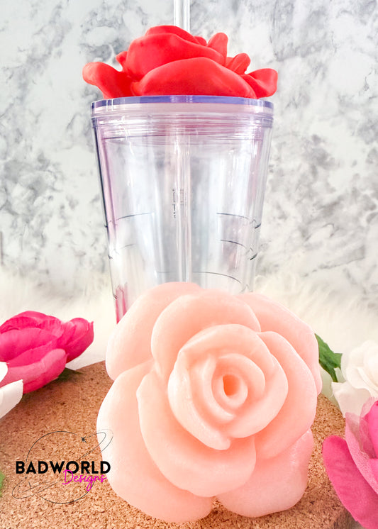 Single Rose Acrylic Lid Topper