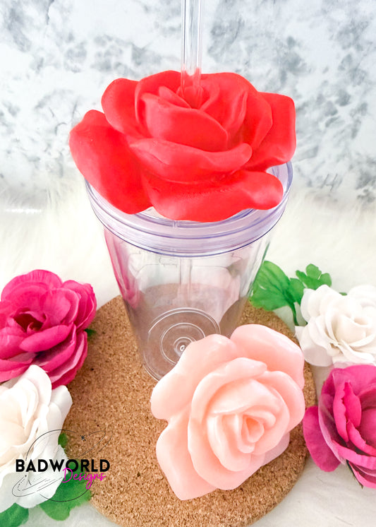 Single Rose Acrylic Lid Topper - DIGITAL FILE