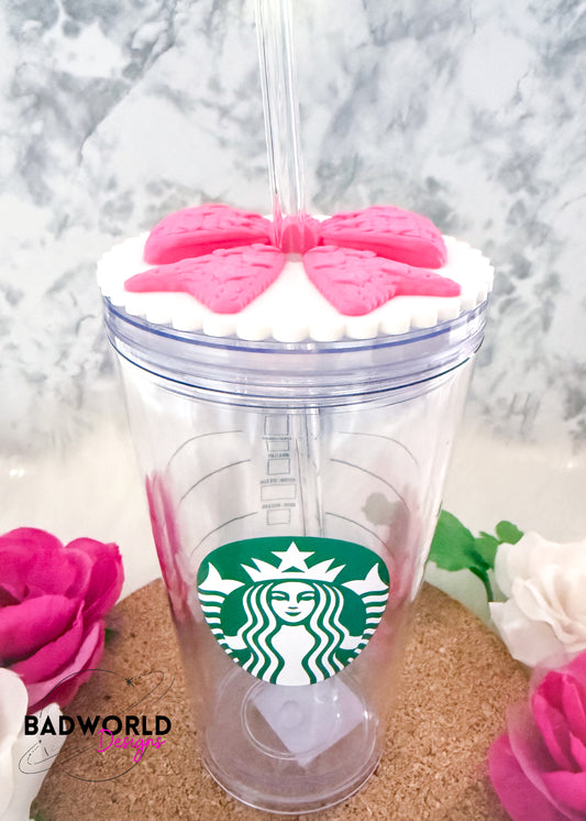 Valentine's Day Knitted Bow Acrylic Lid Topper