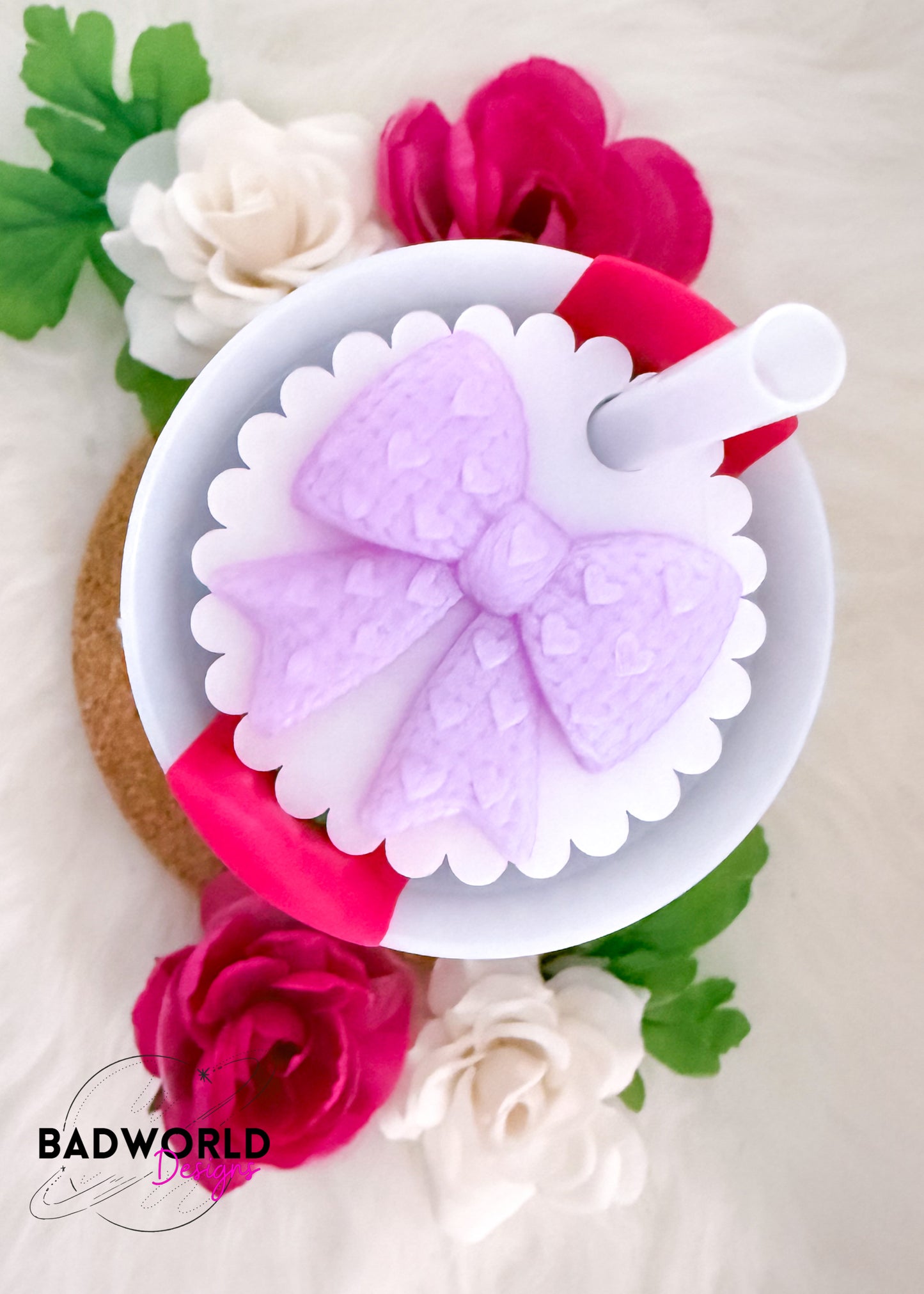 Valentine's Day Knitted Bow Stanley Topper