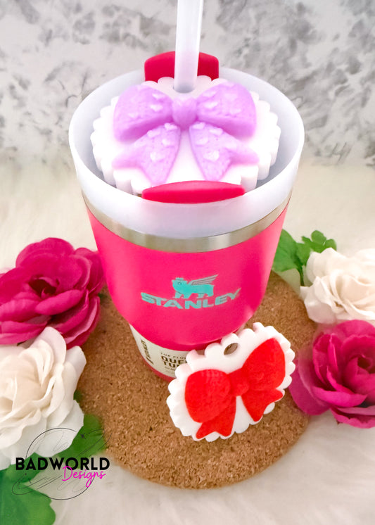 Valentine's Day Knitted Bow Stanley Topper