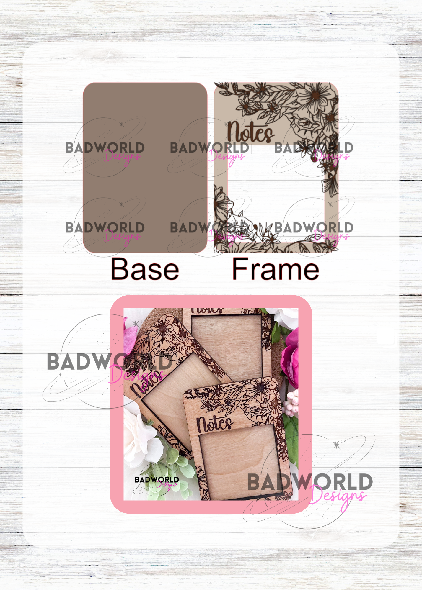 Wildflower Sticky Note Holder - DIGITAL FILE