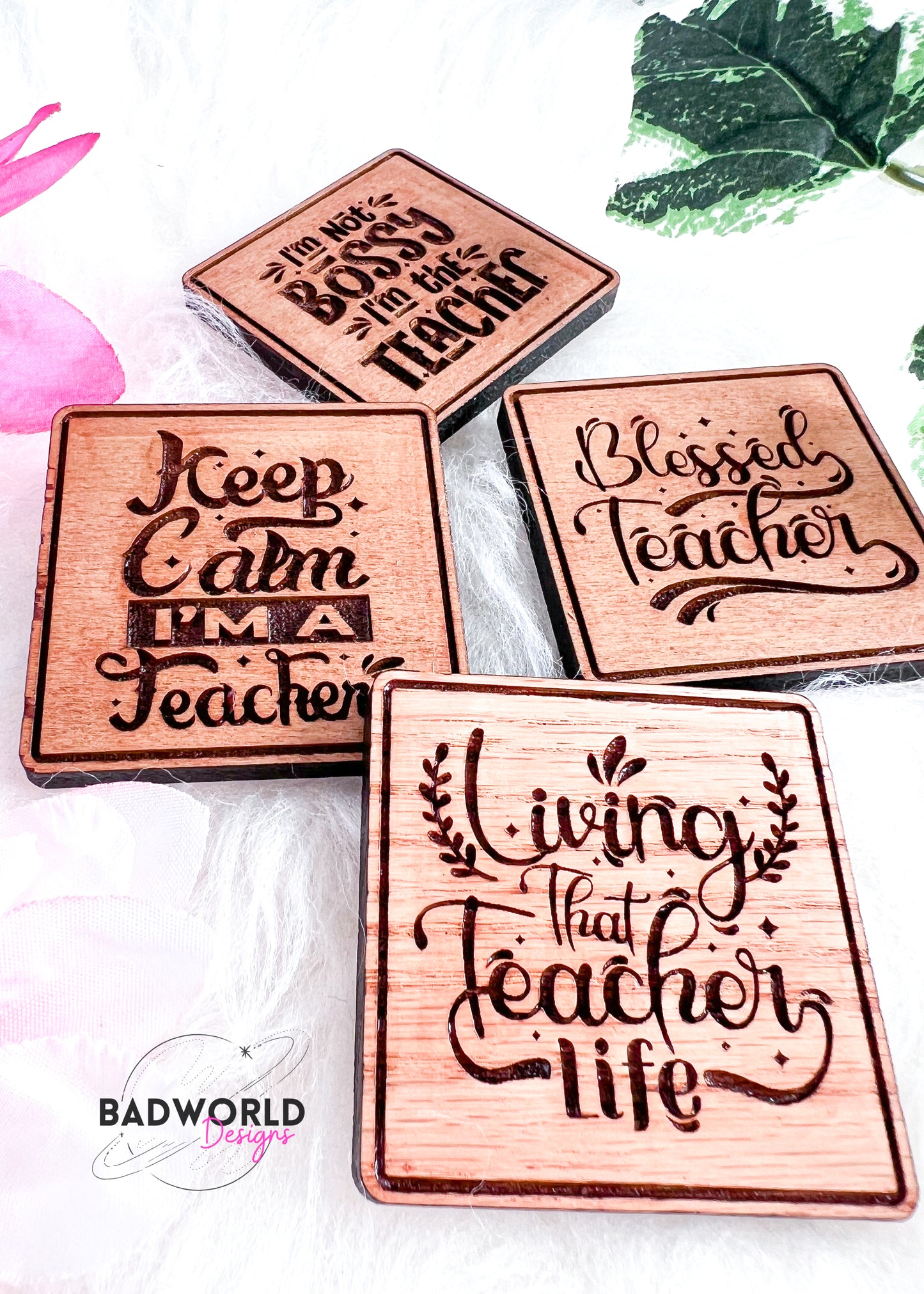Wooden Teacher Magnets