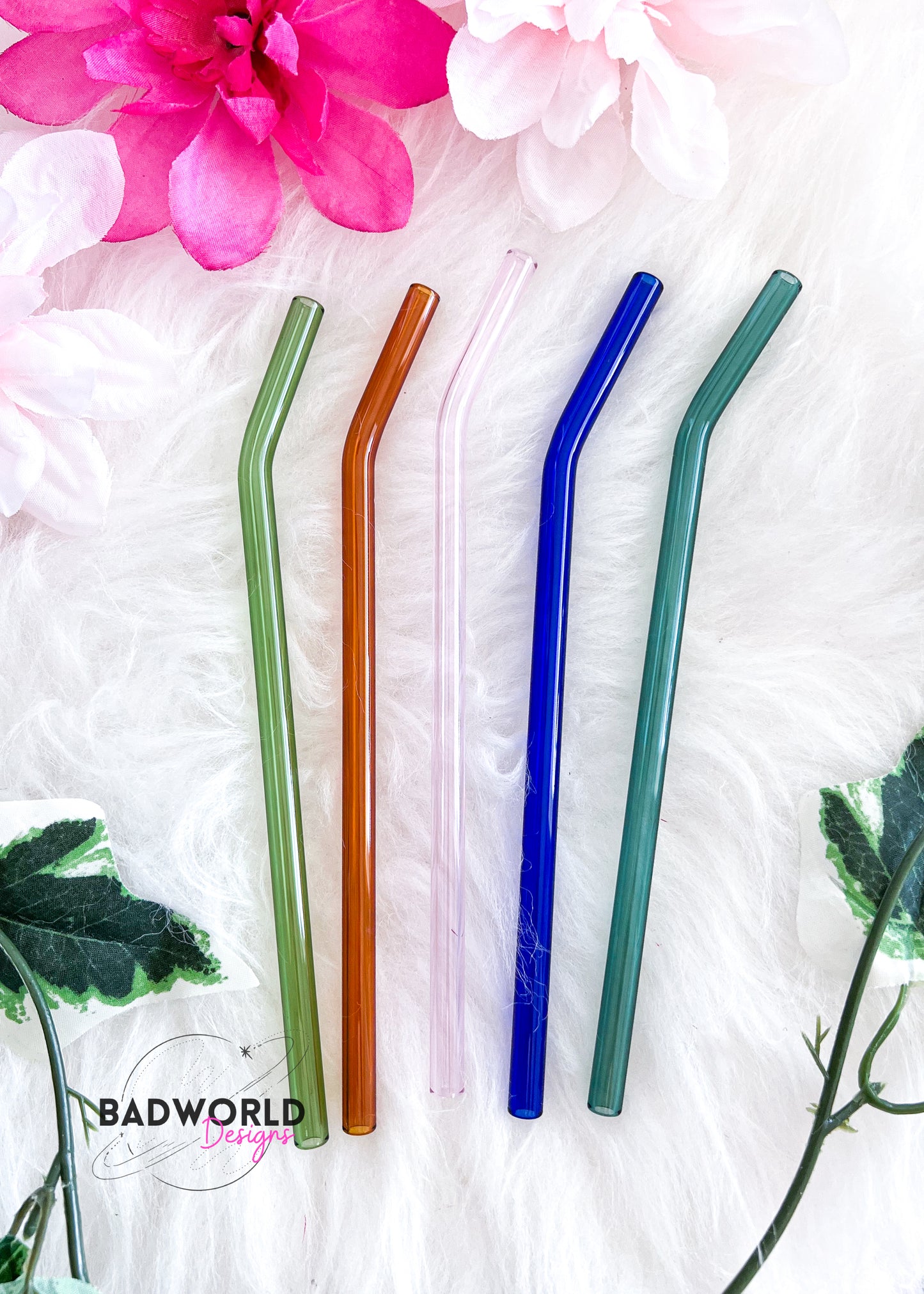 Color Glass Straw