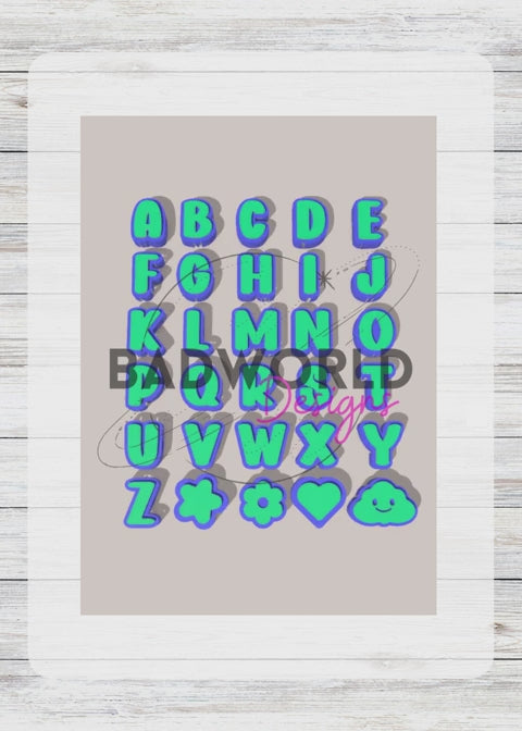 3D Block Alphabet Letter Beads - DIGITAL FILE