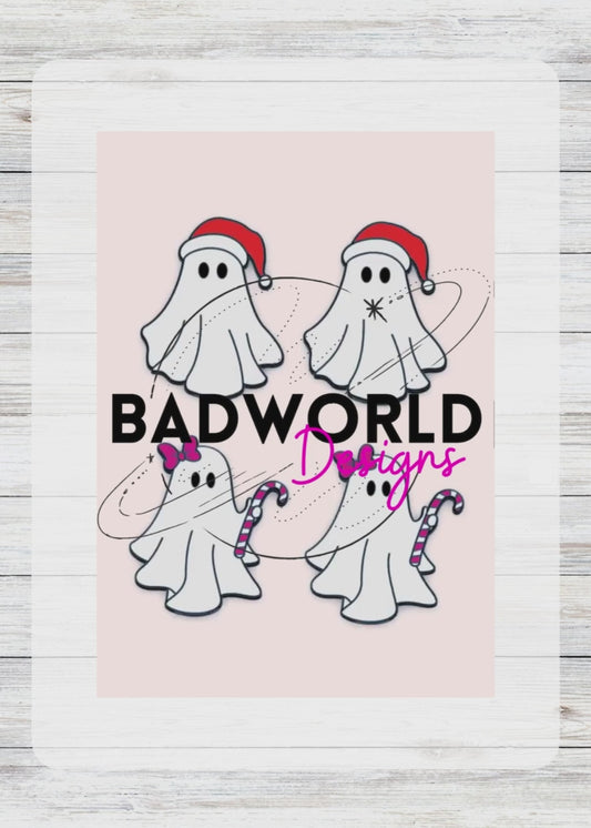 Holiday Ghost Straw Toppers - DIGITAL FILE