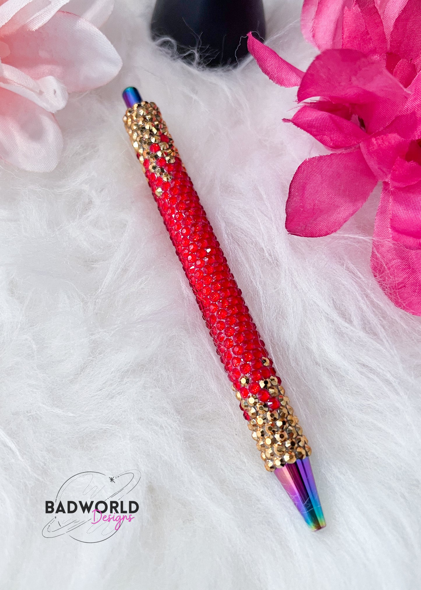 Red and Gold Ombre Bling Pen